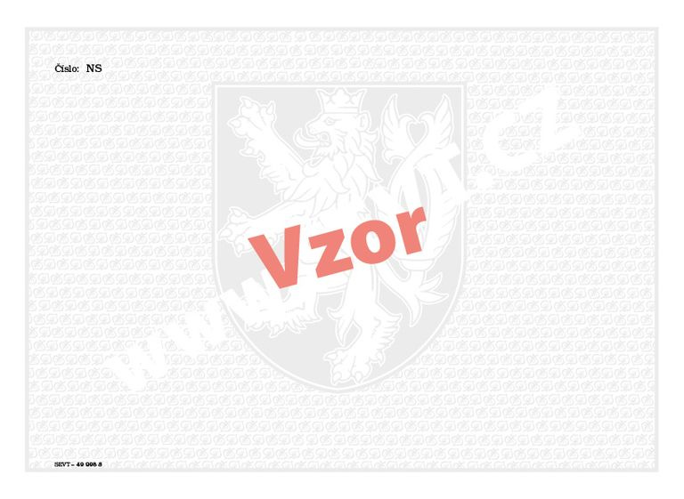 Bianco s vodoznakem -  vysvědčení s číslováním (použití pro diplom bakalářský a magisterský)