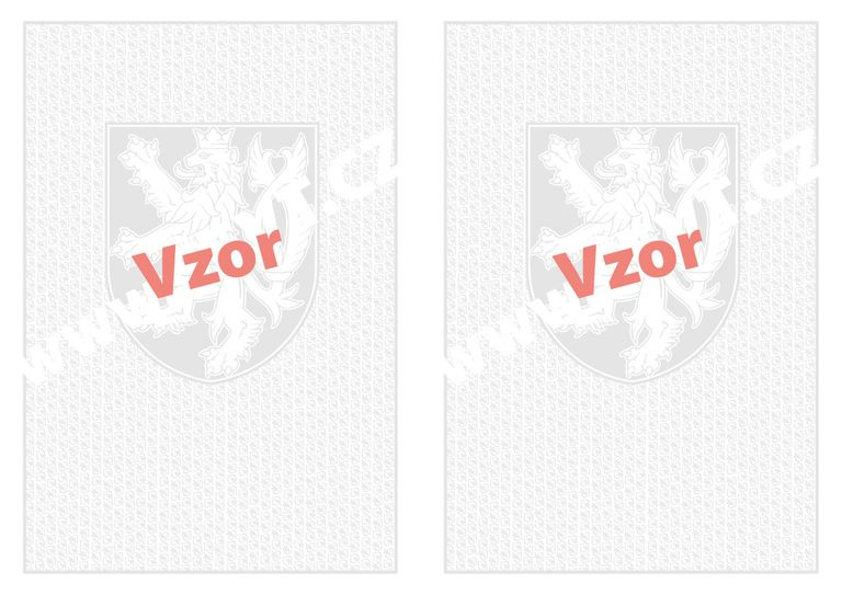 Bianco vysvědčení A3 - malý státní znak +  lipové listy s vodoznakem, rozložené na A3