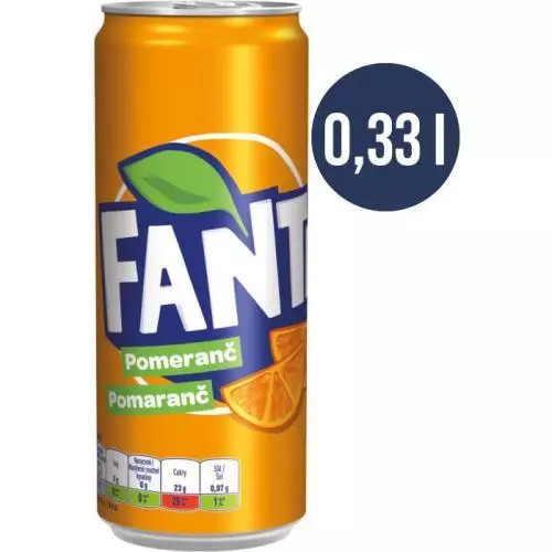 Fanta pomeranč - plech, 24x 0,33 l