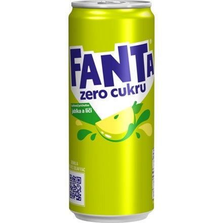 FANTA Zero jablko liči 24 x 330 ml plech