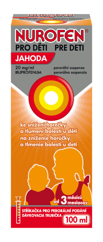 NUROFEN PRO DĚTI JAHODA 20MG/ML Perorální suspenze 100 ML