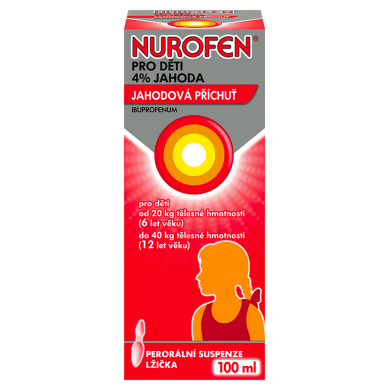 NUROFEN PRO DĚTI JAHODA 40MG/ML Perorální suspenze 100ML