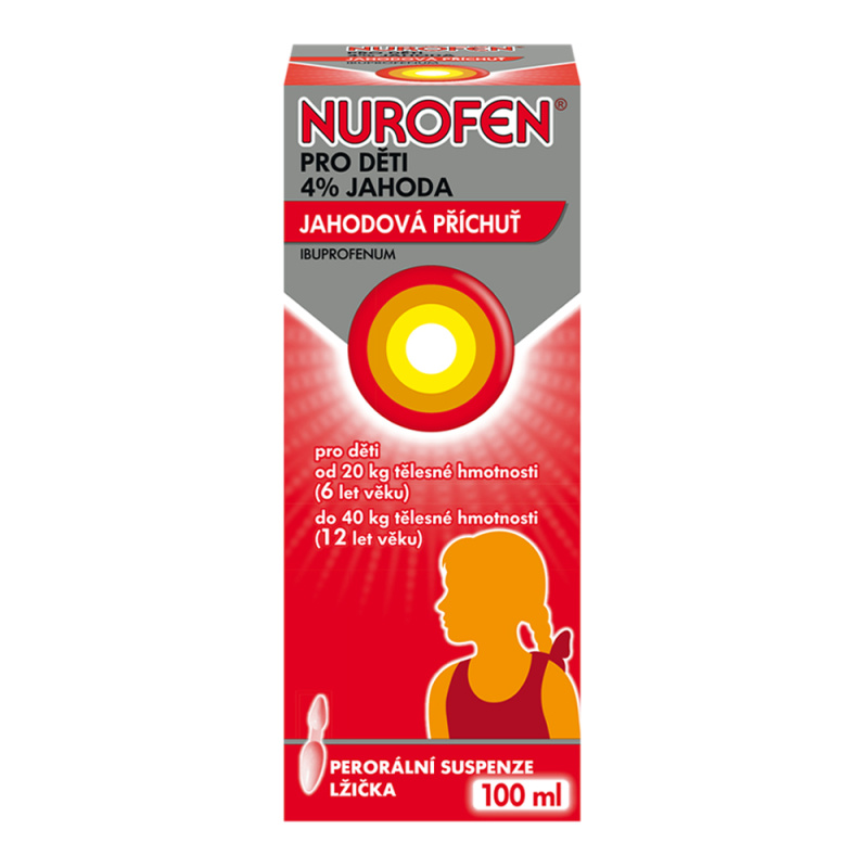 NUROFEN PRO DĚTI JAHODA 40MG/ML Perorální suspenze 100ML