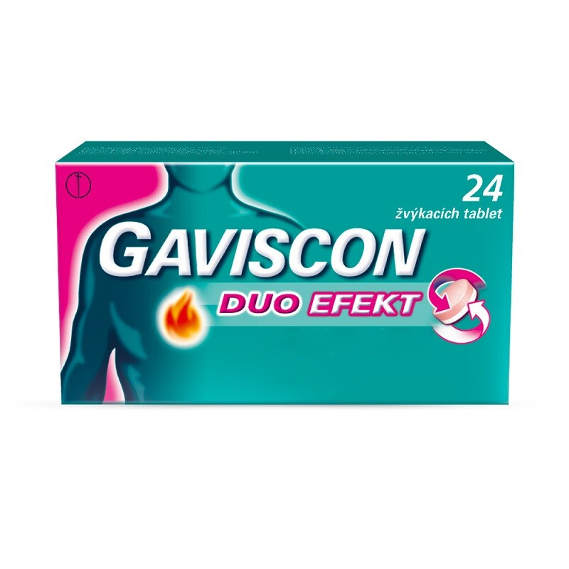 GAVISCON Duo Efekt žvýkací tablety 24 kusů