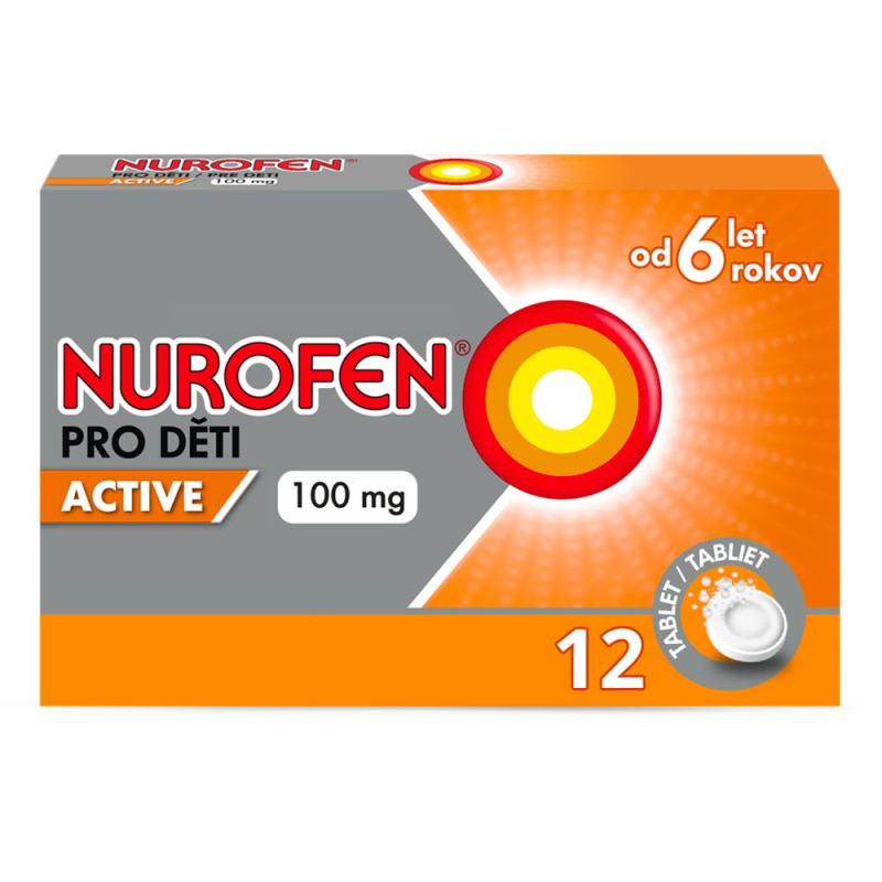 NUROFEN PRO DĚTI ACTIVE 100MG Tableta dispergovatelná v ústech 12