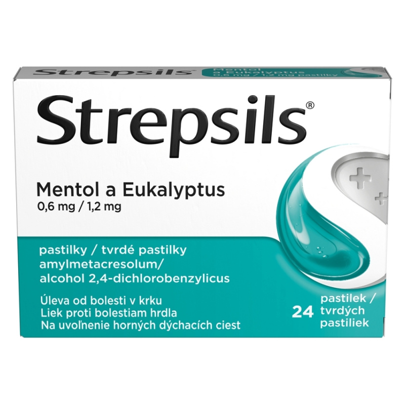 STREPSILS MENTOL A EUKALYPTUS 0,6MG/1,2MG pastilka 24
