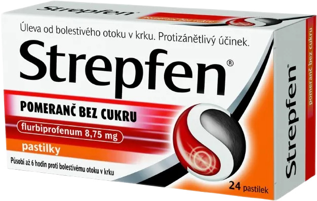 STREPFEN POMERANČ BEZ CUKRU 8,75MG pastilka 24