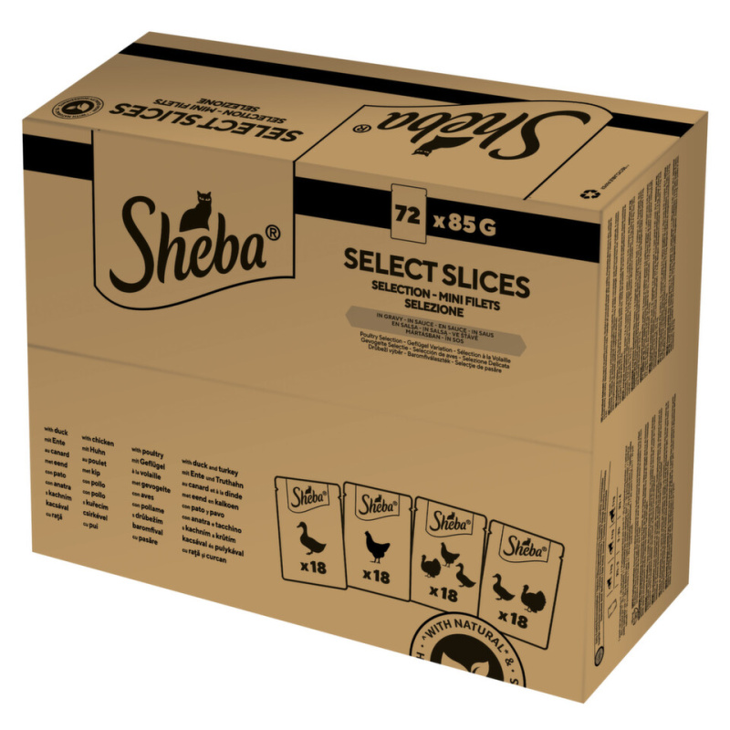 Sheba Kapsičky drůbeží výběr ve šťávě pro dospělé kočky 72×85 g