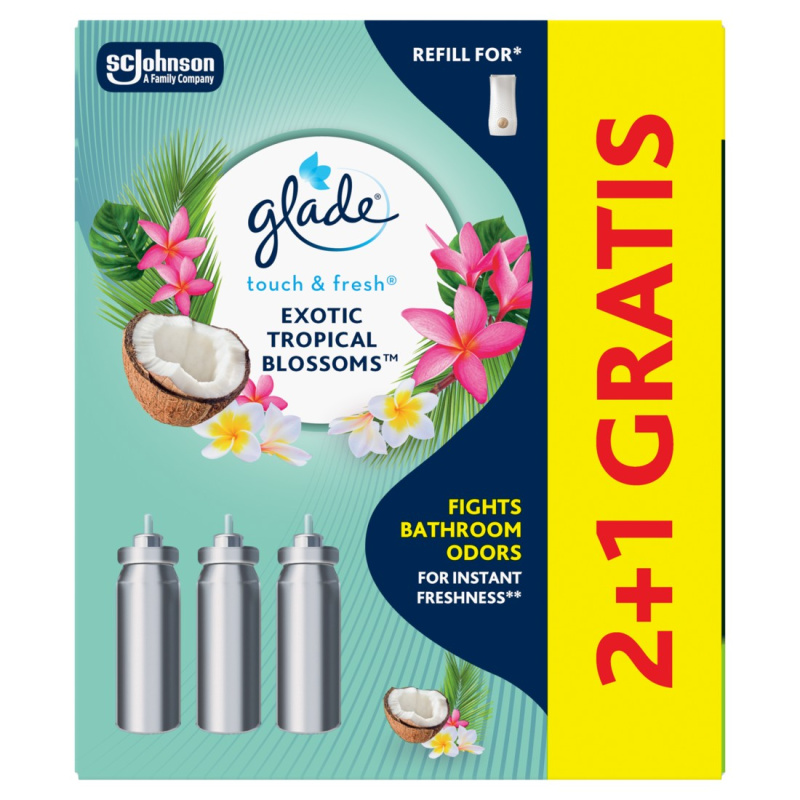 GLADE Touch & Fresh refill Exotic Tropical Blossoms 3× 10 ml