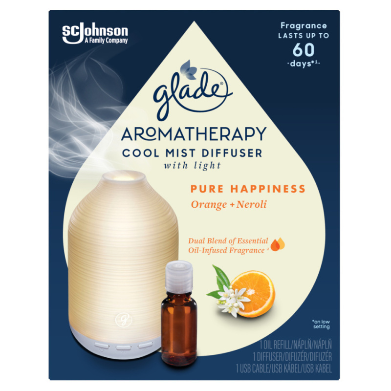 GLADE Aromatherapy Pure Happiness aroma difuzér s náplní Orange + Neroli 17,4 ml