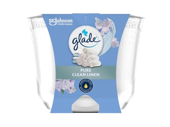 Glade svíčka vonná Maxi Clean Linen, 204 g
