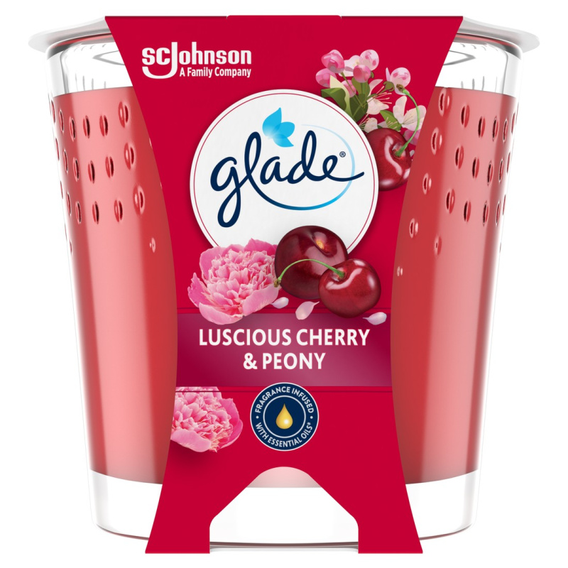 Glade svíčka vonná Luscious Cherry & Peony, 112 g