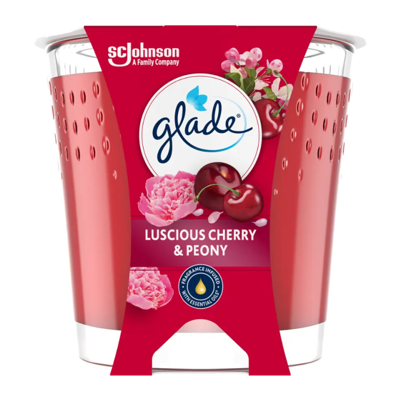 Glade svíčka vonná Luscious Cherry & Peony, 112 g
