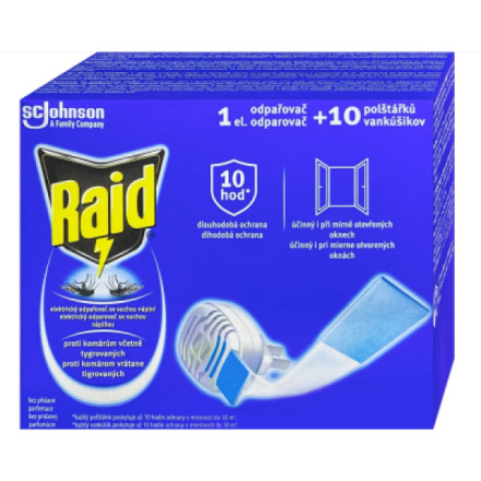 Raid Floral elektrický odpařovač se suchou náplní + polštářky 10 x 0,635g