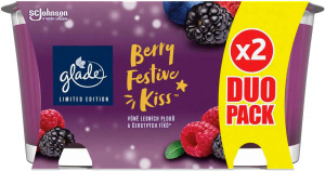 GLADE Berry Festive Kiss DUO vonná svíčka 2x112 g