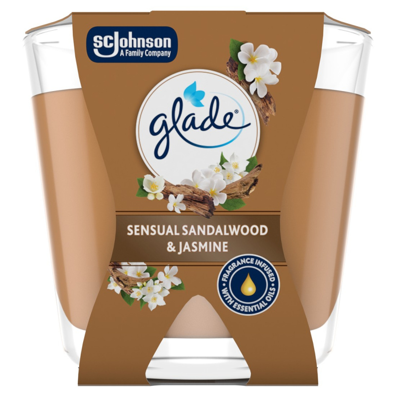 Glade Mini Sensual Sandalwood & Jasmine parfémovaná svíčka 70g