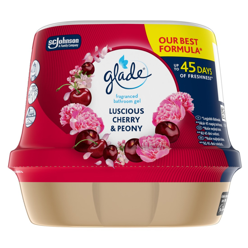 Glade Vonný gel do koupelny luscious cherry & peony