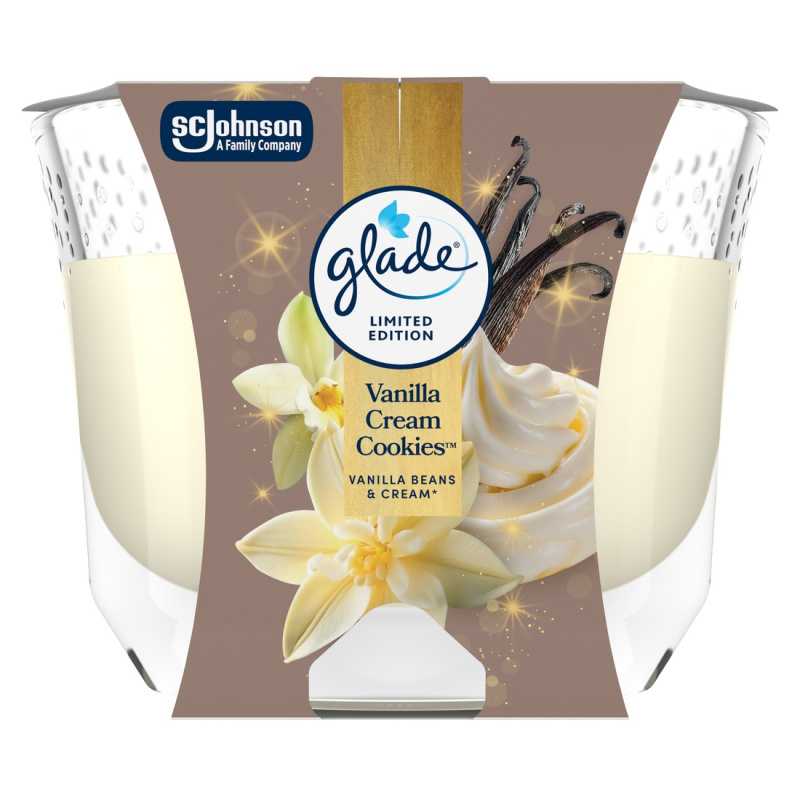 Glade  - vonná svíčka - Vanilla Cream Cookies, 204 g