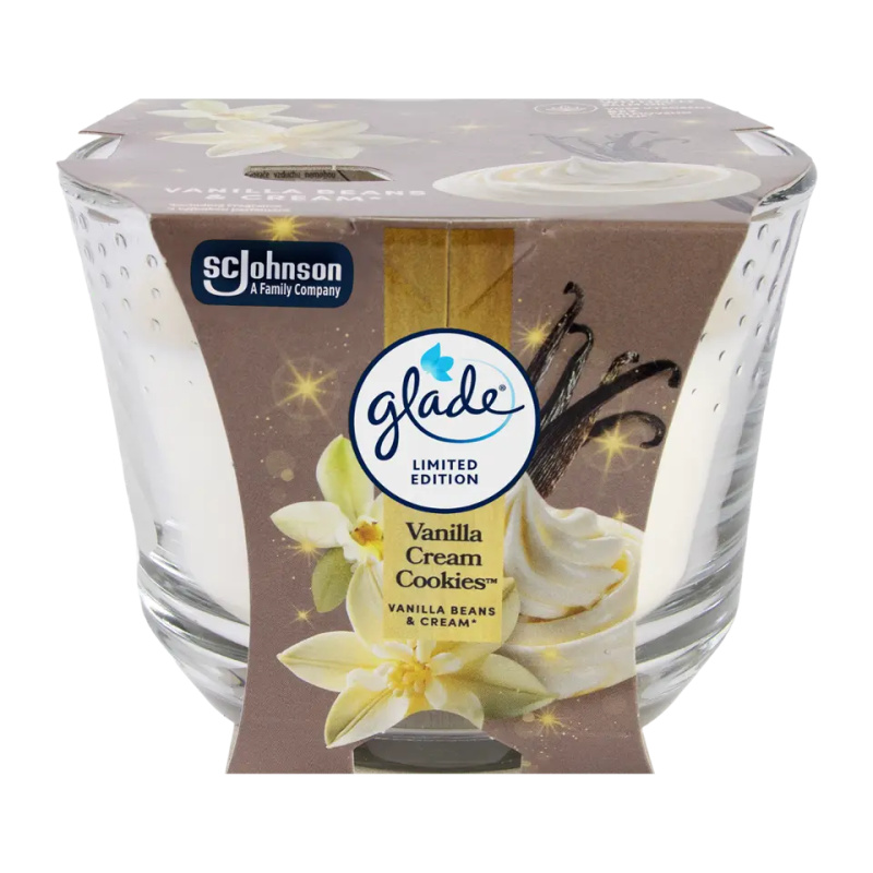 Glade  - vonná svíčka - Vanilla Cream Cookies, 204 g