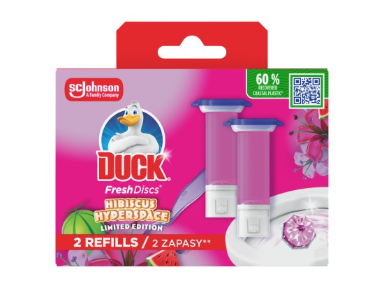 Duck Fresh Discs Hibiscus Hyperspace WC čistič, náplň 2×36 ml