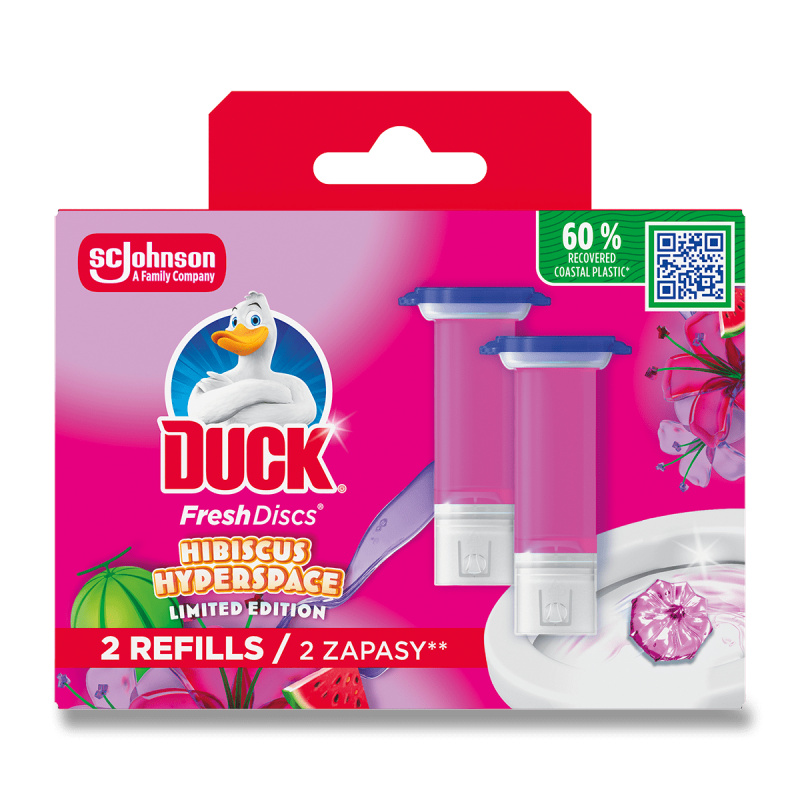 Duck Fresh Discs Hibiscus Hyperspace WC čistič, náplň 2×36 ml
