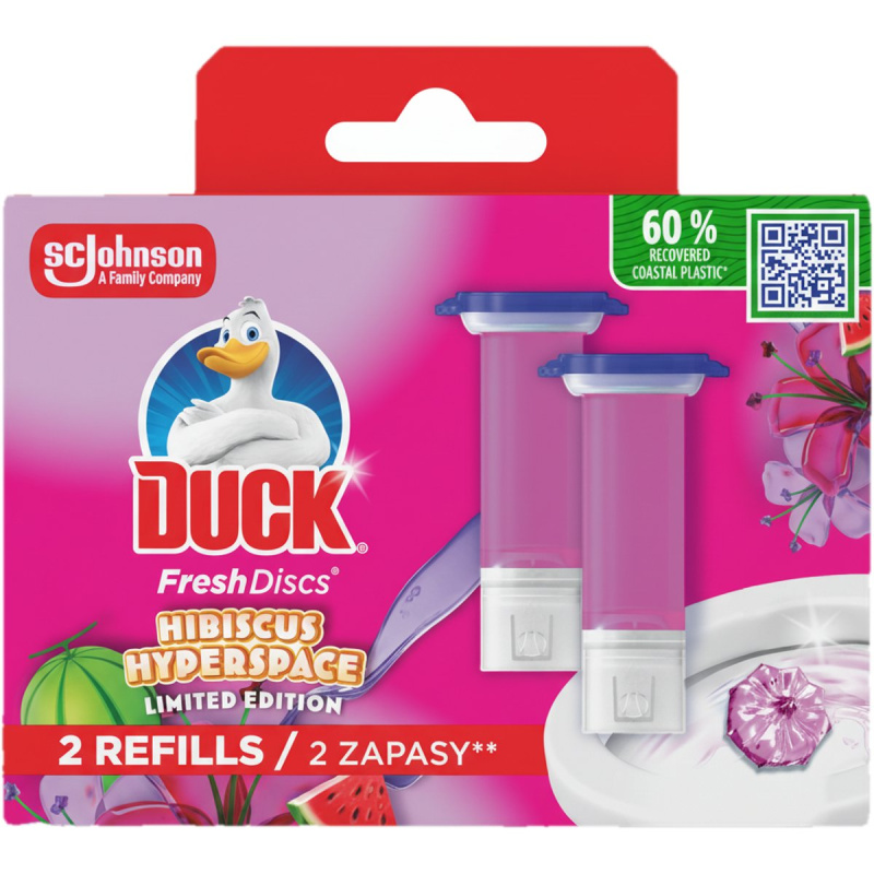 Duck Fresh Discs Hibiscus Hyperspace WC čistič, náplň 2×36 ml