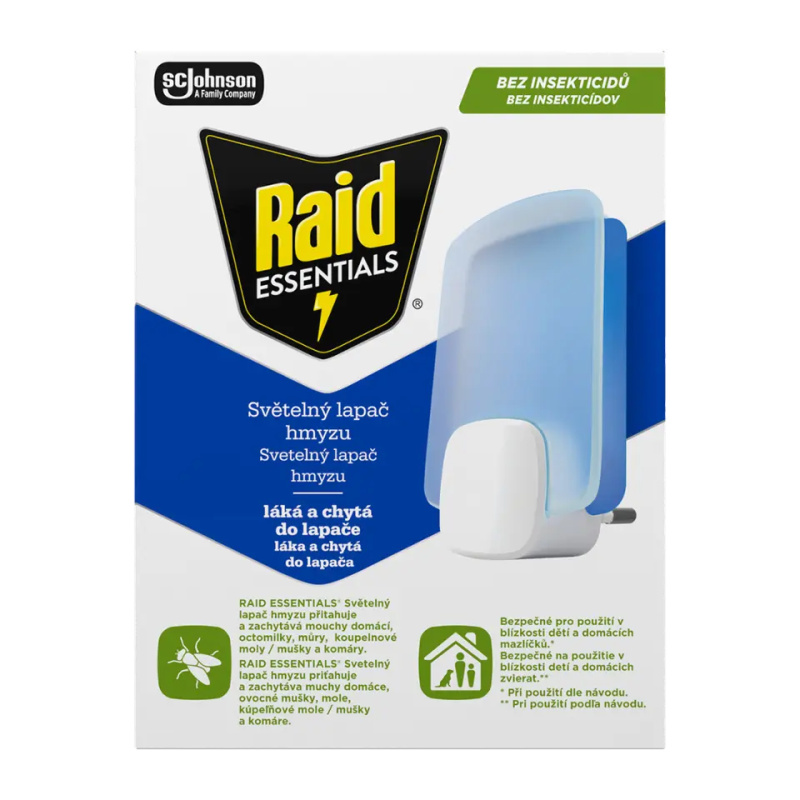 RAID ESSEN SVĚTELNÝ LAPAČ HMYZU S NÁPLNÍ