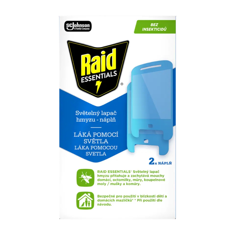 RAID ESSEN SVĚTELNÝ LAPAČ HMYZU - 2X NÁPLŇ