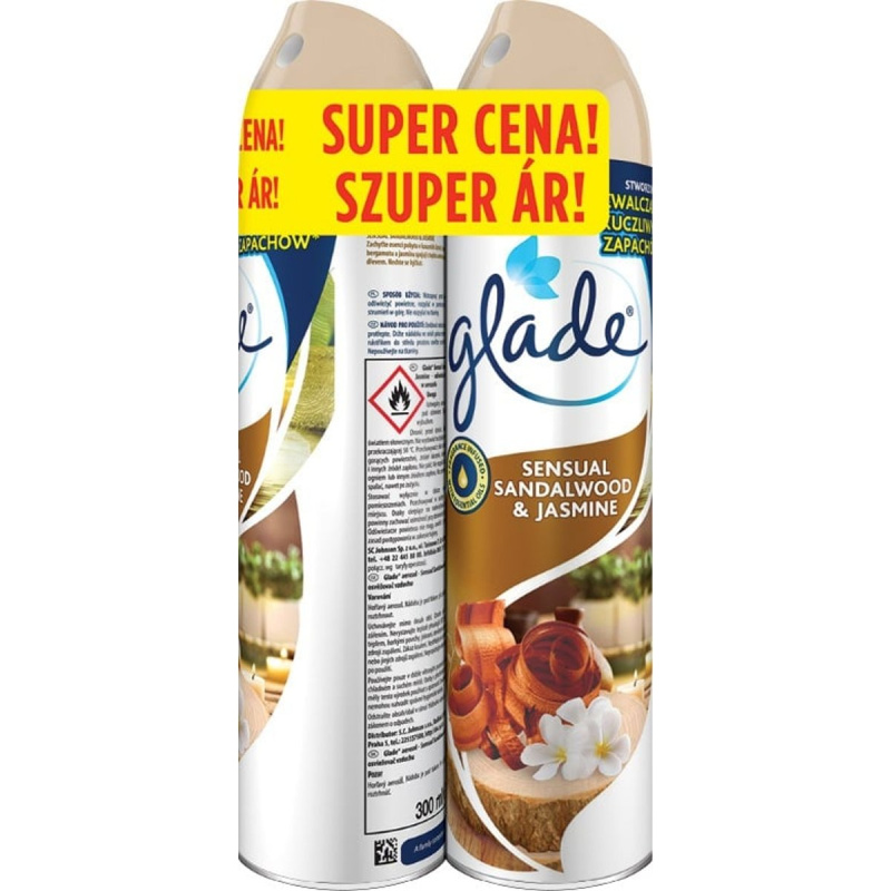 Glade Sensual sandalwood & jasmine aerosol duopack (2×0,3 l)