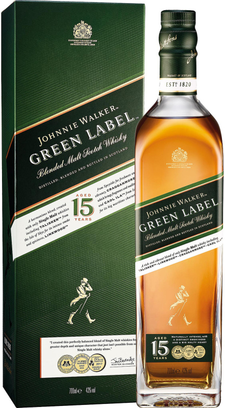 Johnnie Walker Green Label 15 letá 43% 0,7l