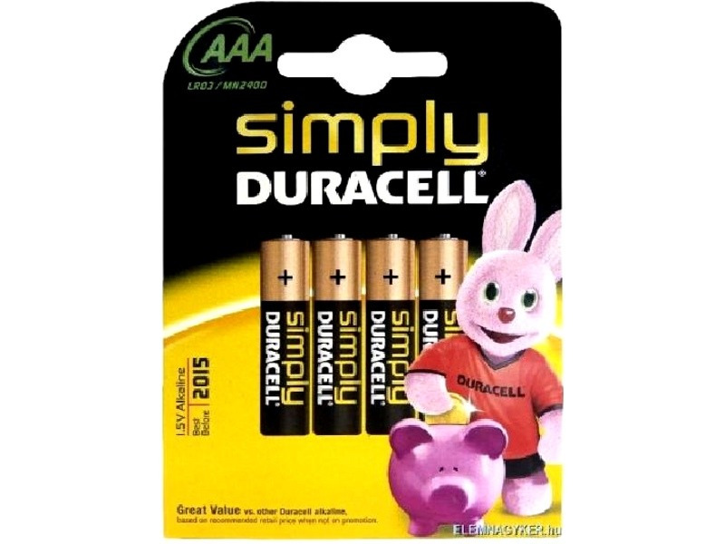 Duracell Basic AAA alkalická baterie, 4 ks
