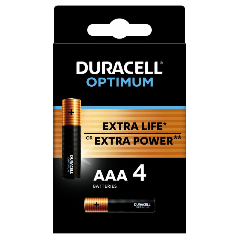 DURACELL Optimum AAA 4ks 42391 Černá