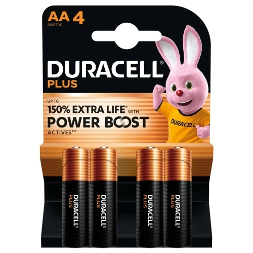 Duracell baterie alkalická PLUS NEW AA / LR6 / MN1500 – blistr 4 ks