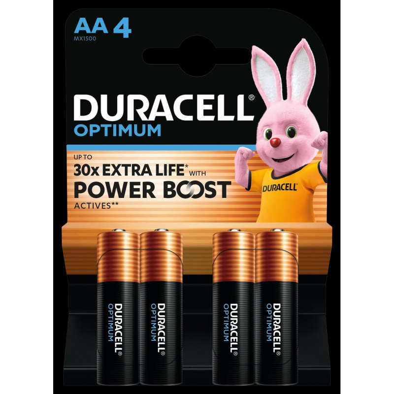 Duracell Optimum Power Boost alkalické baterie AA 4 ks
