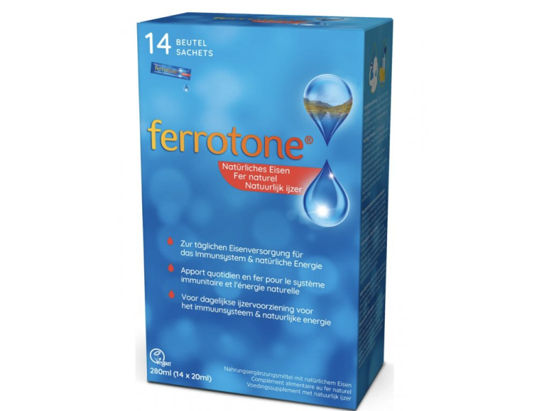 Ferrotone Original 100% přírodní zdroj železa, 14x20ml