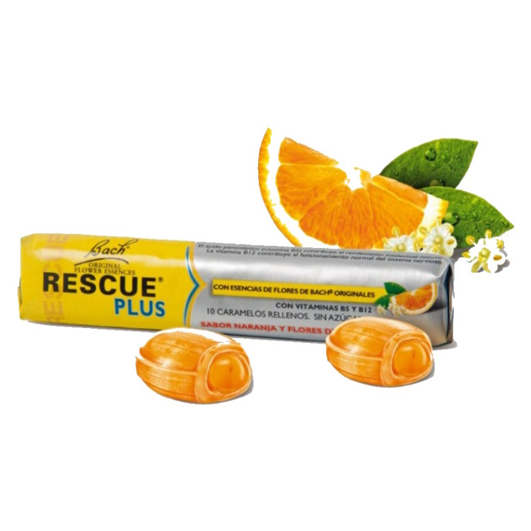Bach RESCUE Plus bonbony vitamíny B5 a B12, 42g