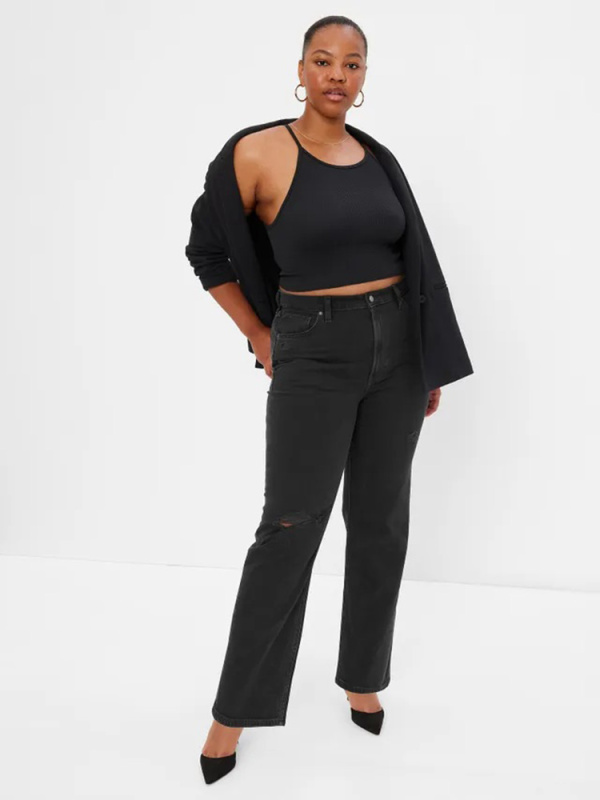 Džíny pro ženy GAP loose High Rise Organic Cotton '90s 406724-00 Velikost: 32LONG - prodloužená délka