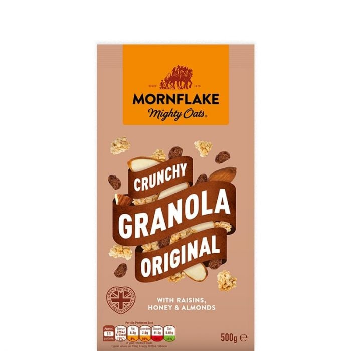 Mornflake Crunchy Granola 500 g Original - hrozinky, mandle, med