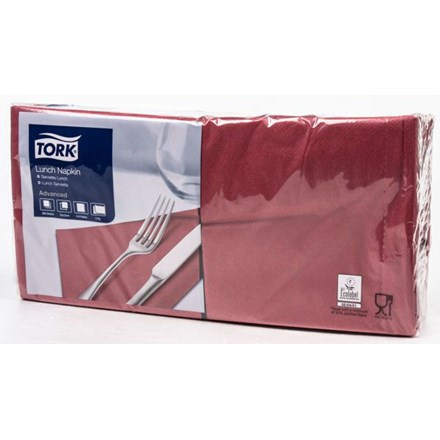 TORK Ubrousky 33 x 33 cm 2vrstvé bordeaux 200 ks