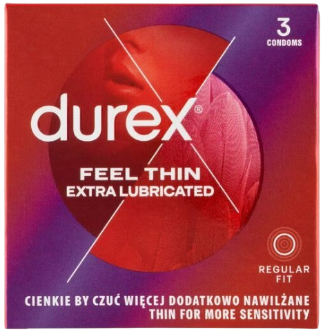DUREX Feel Thin Extra Lubricated 3 ks