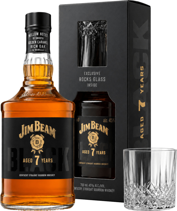 Jim Beam Black se sklenicí 45% 0,7l