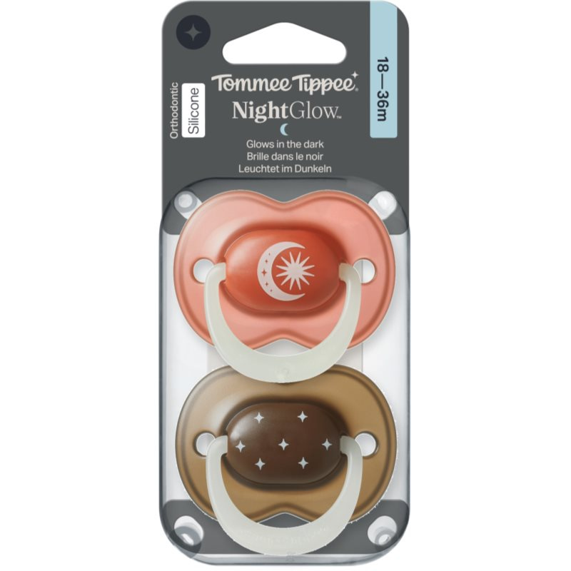 Tommee Tippee NightGlow Soother 18-36m dudlík Boy 2 ks