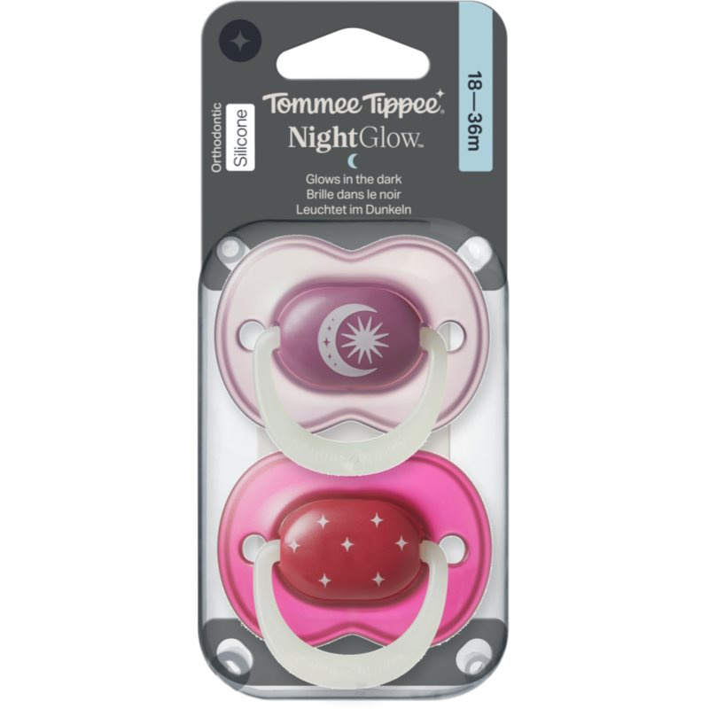 Tommee Tippee NightGlow Soother 18-36m dudlík Girl 2 ks