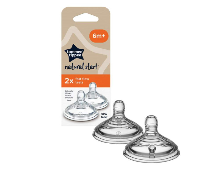 Tommee Tippee Natural Start Anti-Colic Teat savička na láhev Fast Flow 6 m+ 2 ks