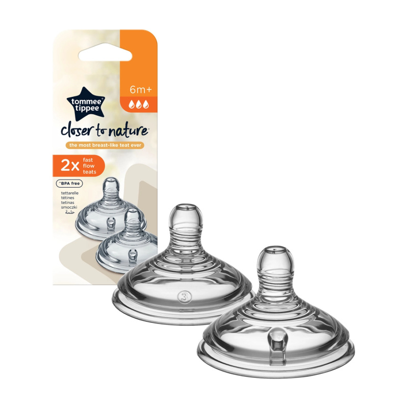 Tommee Tippee Natural Start Anti-Colic Teat savička na láhev Fast Flow 6 m+ 2 ks