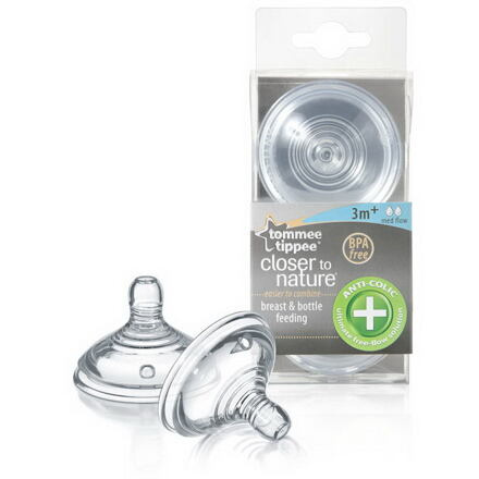 Tommee Tippee Náhradní savičky C2N ANTI-COLIC střední průtok 2ks 3m+