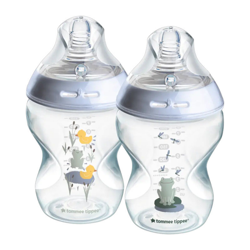 Tommee Tippee Natural Start Anti-Colic kojenecká láhev Slow Flow 0m+ Frog 2x260 ml