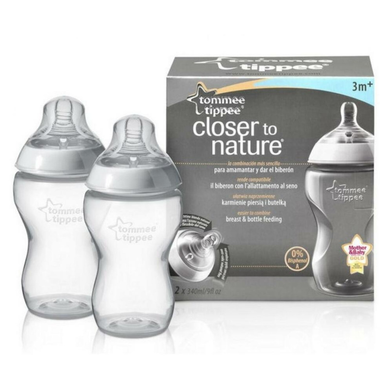 Tommee Tippee Natural Start Anti-Colic samosterilizační kojenecká láhev Medium Flow 3 m+ 2x340 ml
