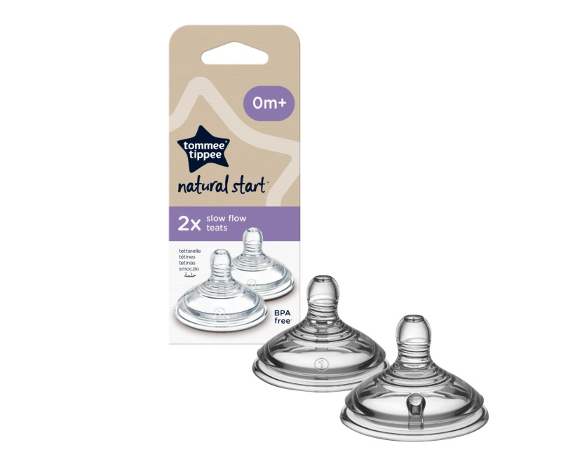 Tommee Tippee Natural Start Anti-Colic Teat savička na láhev Slow Flow 0m+ 2 ks