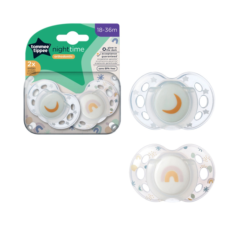 Tommee Tippee C2N silikon Night modrá 2 ks